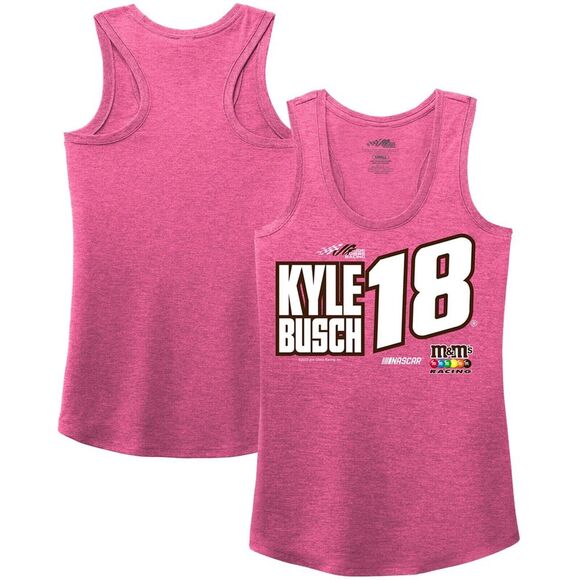 Women's Joe Gibbs Racing NASCAR Pink Kyle Busch M&M Tank Top Shirt S - Picture 2 of 3